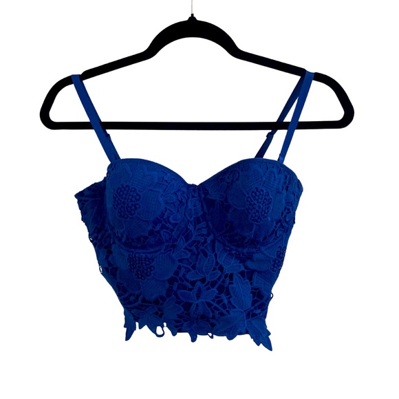 Ju-Ju-Be Tops - 💙CROP BLUE EMBROIDERED CORSET SIZE S💙